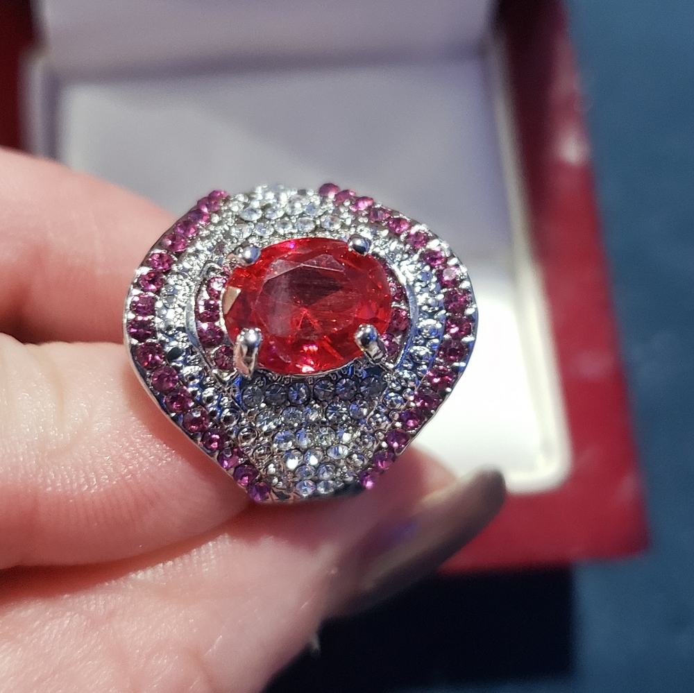 Large Ruby 925 Silver Ring. New - image 5